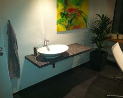 Ablage aus Jasba Mosaik 1x1cm und Jolly E60 Schiene